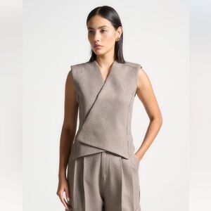 Maniere de Voir Textured Tailored Waistcoat Shirt Vest Size 10